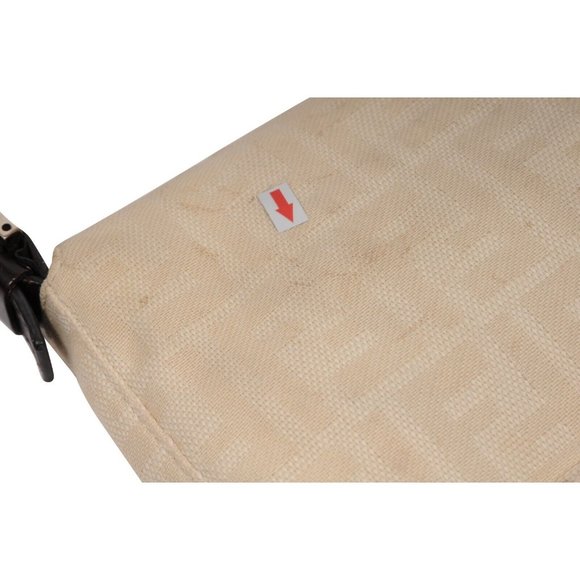 Fendi FF Logo Vintage Zucca Baguette Flap Shoulder Bag Tan Brown Leather Strap - Picture 11 of 16